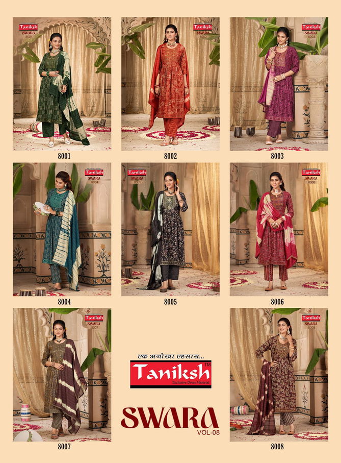 Taniksh Swara Vol 8 Embroidery Readymade Suits Catalog